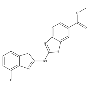 Methyl 2-[(4-fluoro-1,3-benzothiazol-2-yl)amino]-1,3-benzothiazole-6-carboxylate结构式