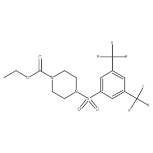Ethyl 4-{[3,5-bis(trifluoromethyl)phenyl]sulfonyl}piperazinecarboxylate结构式