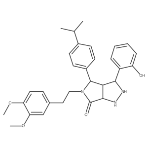 5-[2-(3,4-Dimethoxyphenyl)ethyl]-3-(2-hydroxyphenyl)-4-(4-propan-2-ylphenyl)-1,2,3,3a,4,6a-hexahydropyrrolo[3,4-c]pyrazol-6-one Structure