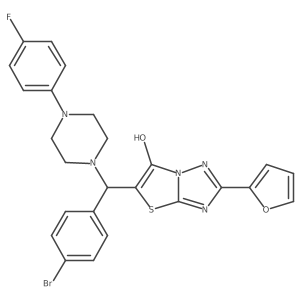 5-[(4-Bromophenyl)[4-(4-fluorophenyl)piperazin-1-yl]methyl]-2-(furan-2-yl)-[1,2,4]triazolo[3,2-b][1,3]thiazol-6-ol结构式