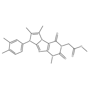 methyl 2-(8-(3,4-dimethylphenyl)-1,6,7-trimethyl-2,4-dioxo-1H-imidazo[2,1-f]purin-3(2H,4H,8H)-yl)acetate结构式