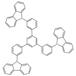 9,9',9''-(Pyridine-2,4,6-triyltris(benzene-3,1-diyl))tris(9H-carbazole)结构式