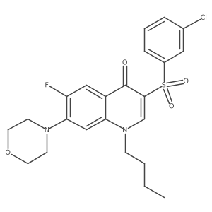 1-butyl-3-((3-chlorophenyl)sulfonyl)-6-fluoro-7-morpholinoquinolin-4(1H)-one Structure