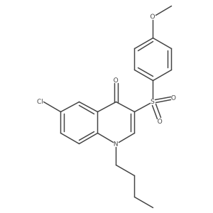1-butyl-6-chloro-3-((4-methoxyphenyl)sulfonyl)quinolin-4(1H)-one结构式