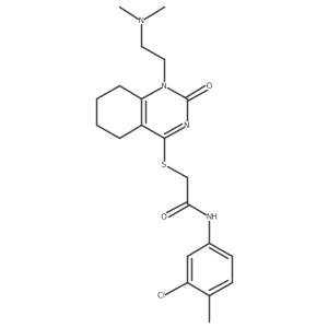 N-(3-chloro-4-methylphenyl)-2-((1-(2-(dimethylamino)ethyl)-2-oxo-1,2,5,6,7,8-hexahydroquinazolin-4-yl)thio)acetamide结构式