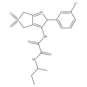 N1-(sec-butyl)-N2-(2-(3-chlorophenyl)-5,5-dioxido-4,6-dihydro-2H-thieno[3,4-c]pyrazol-3-yl)oxalamide结构式