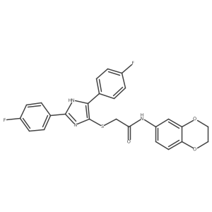 2-{[2,5-Bis(4-fluorophenyl)-1H-imidazol-4-YL]sulfanyl}-N-(2,3-dihydro-1,4-benzodioxin-6-YL)acetamide Structure