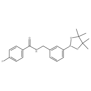 4-fluoro-N-[[3-(4,4,5,5-tetramethyl-1,3,2-dioxaborolan-2-yl)phenyl]methyl]benzamide Structure