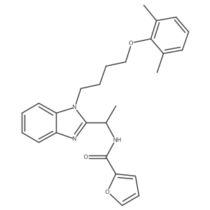 N-({1-[4-(2,6-dimethylphenoxy)butyl]benzimidazol-2-yl}ethyl)-2-furylcarboxamid e结构式