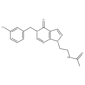 N-(2-(5-(3-chlorobenzyl)-4-oxo-4,5-dihydro-1H-pyrazolo[3,4-d]pyrimidin-1-yl)ethyl)acetamide结构式