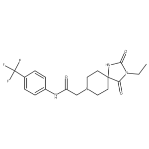 2-(3-ethyl-2,4-dioxo-1,3,8-triazaspiro[4.5]decan-8-yl)-N-(4-(trifluoromethyl)phenyl)acetamide结构式