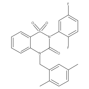 2-(2,5-difluorophenyl)-4-(2,5-dimethylbenzyl)-2H-1,2,4-benzothiadiazin-3(4H)-one 1,1-dioxide结构式