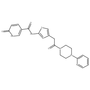 6-oxo-N-(4-(2-oxo-2-(4-(pyridin-2-yl)piperazin-1-yl)ethyl)thiazol-2-yl)-1,6-dihydropyridine-3-carboxamide Structure