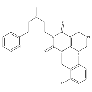 1-(2,6-difluoro-benzyl)-3-{2-[methyl-(2-pyridin-2-yl-ethyl)-amino]-ethyl}-5,6,7,8-tetrahydro-1H-pyrido[4,3-d]pyrimidine-2,4-dione Structure