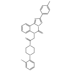 6-(2-(4-(2-fluorophenyl)piperazin-1-yl)-2-oxoethyl)-2-(p-tolyl)-[1,2,4]triazolo[1,5-c]quinazolin-5(6H)-one结构式