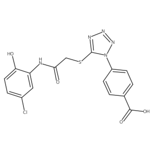 4-(5-{[2-(5-chloro-2-hydroxyanilino)-2-oxoethyl]sulfanyl}-1H-tetraazol-1-yl)benzoic acid Structure