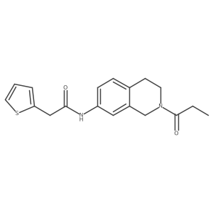 N-(2-propionyl-1,2,3,4-tetrahydroisoquinolin-7-yl)-2-(thiophen-2-yl)acetamide Structure