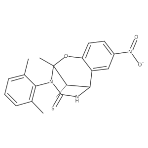 3-(2,6-dimethylphenyl)-2,11-dimethyl-8-nitro-5,6-dihydro-2H-2,6-methanobenzo[g][1,3,5]oxadiazocine-4(3H)-thione Structure
