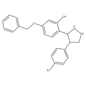 2-[4-(4-Bromophenyl)pyrazolidin-3-yl]-5-phenylmethoxyphenol结构式