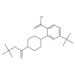 4-(4-(Tert-butoxycarbonyl)piperazin-1-yl)-2-tert-butylpyrimidine-5-carboxylic acid结构式