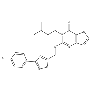 2-(((3-(4-fluorophenyl)-1,2,4-oxadiazol-5-yl)methyl)thio)-3-isopentylthieno[3,2-d]pyrimidin-4(3H)-one Structure