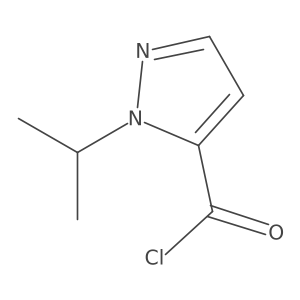 1-Isopropyl-1H-pyrazole-5-carbonyl chloride结构式