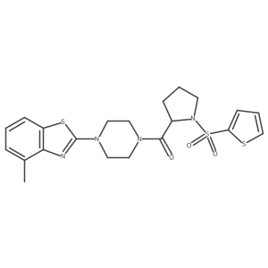 (4-(4-Methylbenzo[d]thiazol-2-yl)piperazin-1-yl)(1-(thiophen-2-ylsulfonyl)pyrrolidin-2-yl)methanone结构式