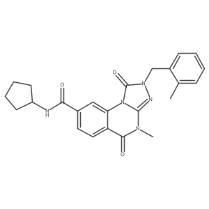 Cc1ccccc1Cn1nc2n(C)c(=O)c3ccc(C(=O)NC4CCCC4)cc3n2c1=O结构式