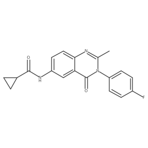 Cc1nc2ccc(NC(=O)C3CC3)cc2c(=O)n1-c1ccc(F)cc1结构式