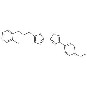 5-(5-(((2-Chlorobenzyl)thio)methyl)furan-2-yl)-3-(4-methoxyphenyl)-1,2,4-oxadiazole结构式