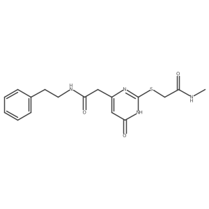 1,6-Dihydro-2-[[2-(methylamino)-2-oxoethyl]thio]-6-oxo-N-(2-phenylethyl)-4-pyrimidineacetamide结构式