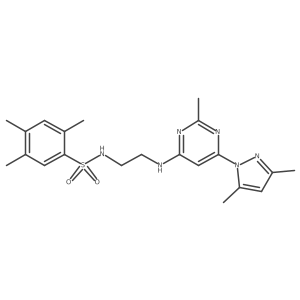 N-(2-((6-(3,5-dimethyl-1H-pyrazol-1-yl)-2-methylpyrimidin-4-yl)amino)ethyl)-2,4,5-trimethylbenzenesulfonamide Structure