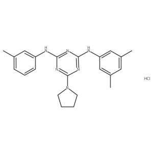 N2-(3,5-dimethylphenyl)-6-(pyrrolidin-1-yl)-N4-(m-tolyl)-1,3,5-triazine-2,4-diamine hydrochloride Structure