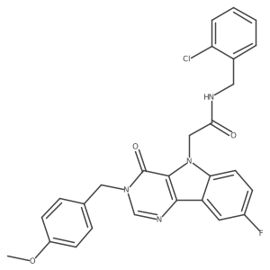 N-(2-chlorobenzyl)-2-(8-fluoro-3-(4-methoxybenzyl)-4-oxo-3H-pyrimido[5,4-b]indol-5(4H)-yl)acetamide Structure