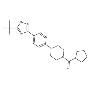 Cyclopentyl(4-(5-(5-(trifluoromethyl)-1,2,4-oxadiazol-3-yl)pyridin-2-yl)piperazin-1-yl)methanone结构式
