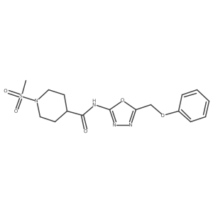 1-(methylsulfonyl)-N-(5-(phenoxymethyl)-1,3,4-oxadiazol-2-yl)piperidine-4-carboxamide Structure