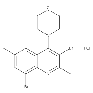 3,8-Dibromo-2,6-dimethyl-4-(piperazin-1-yl)quinoline hydrochloride Structure