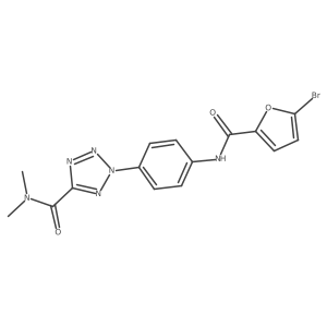 2-(4-(5-bromofuran-2-carboxamido)phenyl)-N,N-dimethyl-2H-tetrazole-5-carboxamide Structure