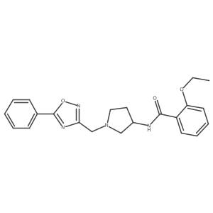 2-ethoxy-N-(1-((5-phenyl-1,2,4-oxadiazol-3-yl)methyl)pyrrolidin-3-yl)benzamide结构式