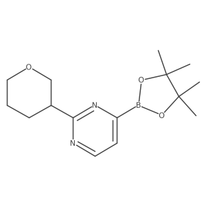 2-(Tetrahydropyran-3-yl)pyrimidine-4-boronic acid pinacol ester结构式