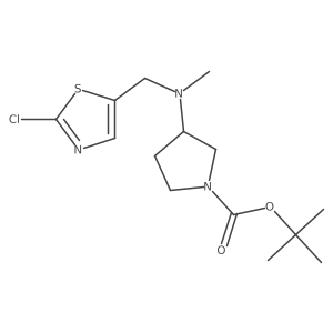 (R)-tert-butyl 3-(((2-chlorothiazol-5-yl)methyl)(methyl)amino)pyrrolidine-1-carboxylate结构式