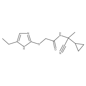 N-(1-Cyano-1-cyclopropylethyl)-2-[(5-ethyl-1H-imidazol-2-yl)sulfanyl]acetamide结构式