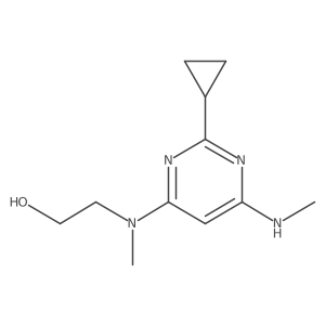 2-((2-Cyclopropyl-6-(methylamino)pyrimidin-4-yl)(methyl)amino)ethan-1-ol结构式