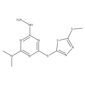 4-Hydrazinyl-N,N-dimethyl-6-[[5-(methylthio)-1,3,4-thiadiazol-2-yl]thio]-1,3,5-triazin-2-amine Structure