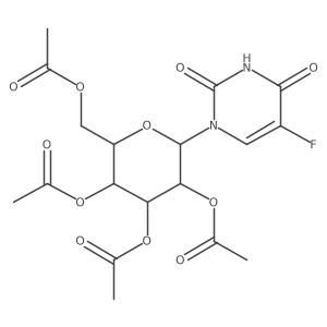 [(2R,3R,4S,5R,6R)-3,4,5-triacetyloxy-6-(5-fluoro-2,4-dioxopyrimidin-1-yl)oxan-2-yl]methyl acetate结构式