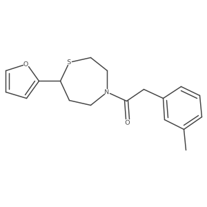 1-(7-(Furan-2-yl)-1,4-thiazepan-4-yl)-2-(m-tolyl)ethanone结构式