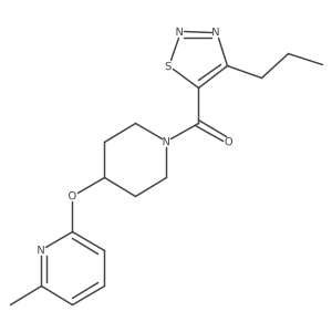(4-((6-Methylpyridin-2-yl)oxy)piperidin-1-yl)(4-propyl-1,2,3-thiadiazol-5-yl)methanone结构式