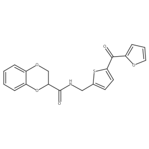 N-((5-(furan-2-carbonyl)thiophen-2-yl)methyl)-2,3-dihydrobenzo[b][1,4]dioxine-2-carboxamide结构式