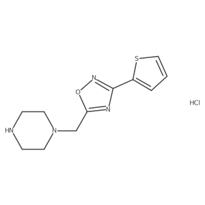 1-{[3-(Thiophen-2-yl)-1,2,4-oxadiazol-5-yl]methyl}piperazine hydrochloride结构式