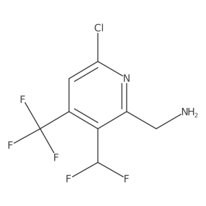 2-(Aminomethyl)-6-chloro-3-(difluoromethyl)-4-(trifluoromethyl)pyridine Structure